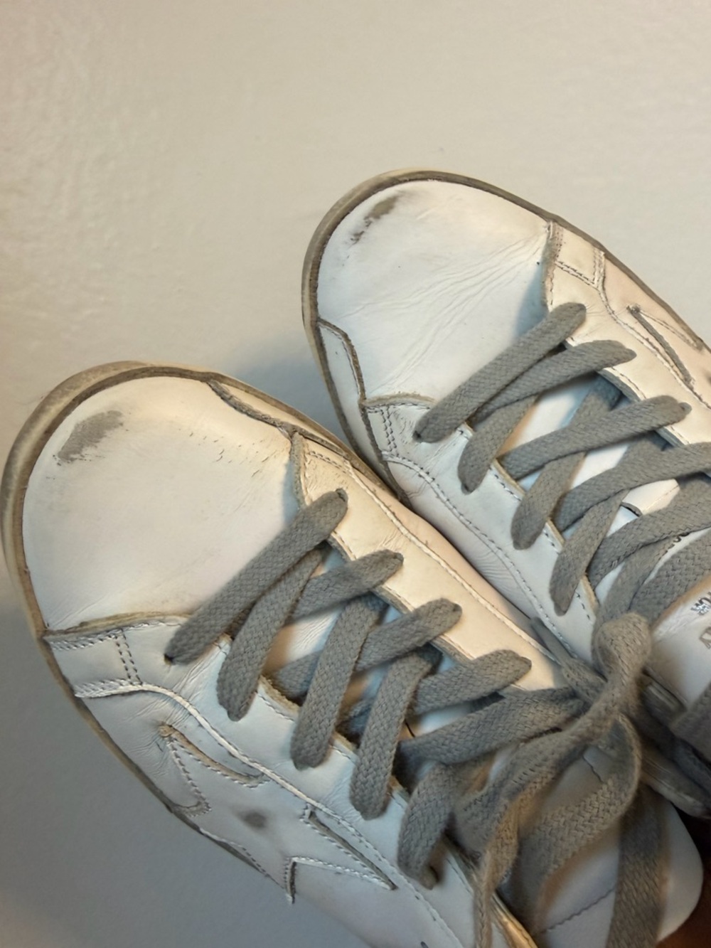 Golden Goose White and Gray Sneakers - Picture 7 of 8